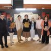 De izda. a dcha.: Mikel Garciandia, capellán del Santuario de San Miguel de Aralar; Susana Herreros, directora de servicio de Patrimonio histórico; Eloisa Ramírez, catedrática de Historia medieval en la UPNA, Rebeca Esnaola, consejera de Cultura, Turismo y Deporte; Lourdes de San Jose, autora del libro; y Alicia Ancho y Berta Balduz, restauradoras de Patrimonio Histórico (fotografía del Gobierno de Navarra).